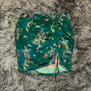 PLT Japanese dragon Oriental mini Silk skirt